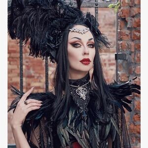 Chic Black Feathered Shawl for Women